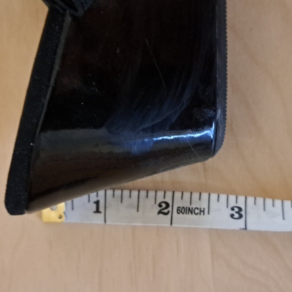 Sz 6 fits 6.5" 'Style & Co' black patent wedge heel 2.5" open toe sandals - Picture 6 of 6